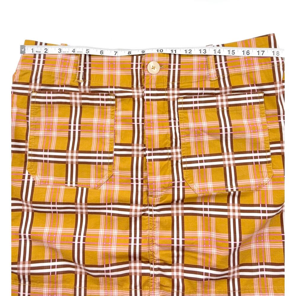 Anthropologie Maeve The Colette Mini Skirt in Yellow Plaid Size XL - Picture 11 of 12
